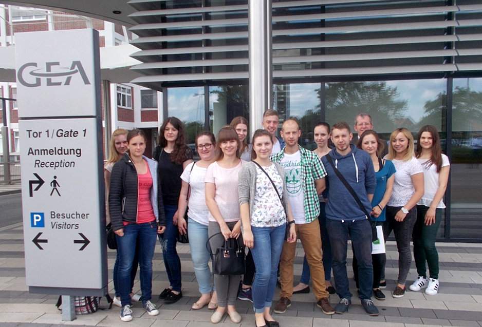 Członkowie Koła Naukowego w czasie wizyty studyjnej w firmie GEA w Oelde (Niemcy)