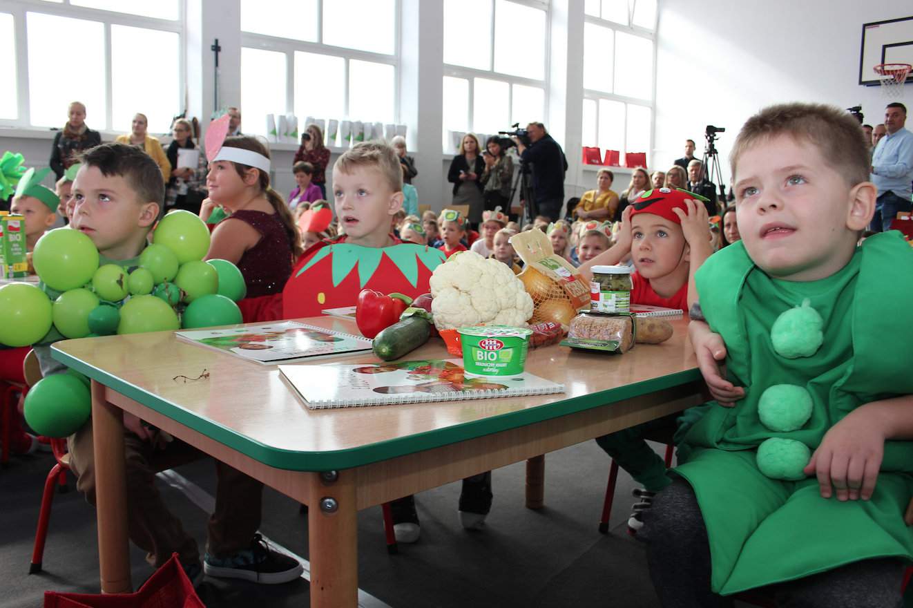 Przedszkolakom zostały przedstawione produkty ekologiczne i zasady zdrowego odżywiania