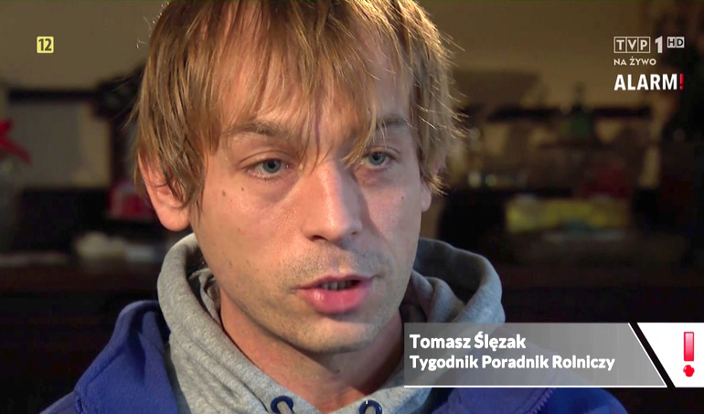 Tomasz Ślęzak, dziennikarz „Tygodnika Poradnika Rolniczego” zawiłości związane z problemami spółki Ziarno przedstawił w programie „Alarm” na antenie TVP 1